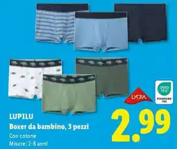 Lidl LUPILU Boxer da bambino, 3 pezzi offerta