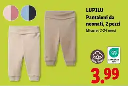 Lidl LUPILU Pantaloni da neonati, 2 pezzi offerta