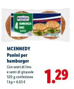 Lidl MCENNEDY Panini per hamburger offerta