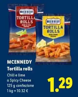 Lidl MCENNEDY Tortilla rolls offerta