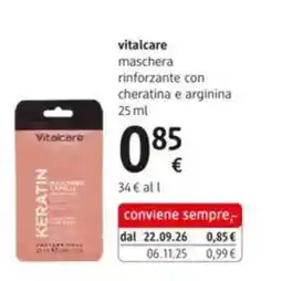 dm drogerie markt Vitalcare maschera rinforzante con cheratina e arginina offerta