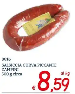 Zona Salsiccia curva piccante Zampini offerta