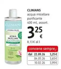 dm drogerie markt Clinians acqua micellare purificante offerta