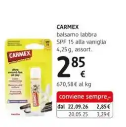 dm drogerie markt Carmex balsamo labbra alla vaniglia offerta