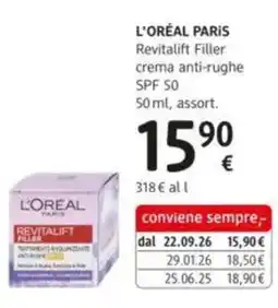 dm drogerie markt L'Oréal Paris Revitalift Filler crema anti-rughe offerta