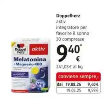 Doppelherz aktiv Melatonina + Magnesio 400