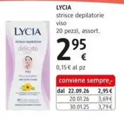 dm drogerie markt Lycia strisce depilatorie viso delicate offerta