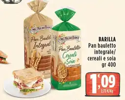 Rossotono Carrefour Barilla Pan bauletto integrale/cereali e soia offerta