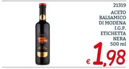 Zona Aceto balsamico di Modena I.G.P. Etichetta Nera offerta