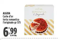 Rossotono Carrefour Algida Carte d'or torta romantica l'originale offerta