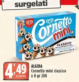Rossotono Carrefour Algida Cornetto mini classico offerta