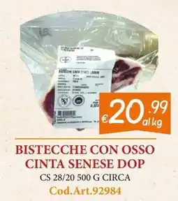 Zona Bistecche con osso Cinta Senese DOP offerta