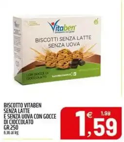 Ard Discount Biscotto Vitaben senza latte e senza uova con gocce di cioccolato offerta