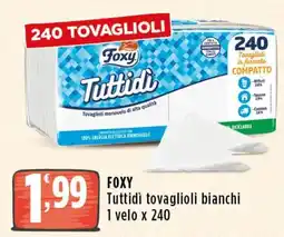 Rossotono Carrefour Foxy Tuttidi tovaglioli bianchi offerta