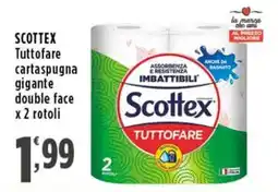 Rossotono Carrefour Scottex Tuttofare cartaspugna gigante double face offerta
