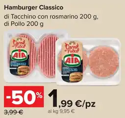 Carrefour Hamburger Classico di Tacchino con rosmarino di Pollo offerta
