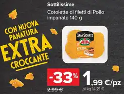 Carrefour Cotolette di filetti di Pollo impanate offerta