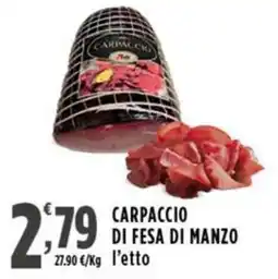 Rossotono Carrefour Carpaccio di fesa di manzo offerta