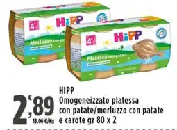 Rossotono Carrefour Hipp Omogeneizzato platessa con patate offerta