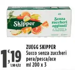 Rossotono Carrefour Zuegg Skipper Succo senza zuccheri offerta