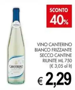 PrestoFresco Vino Canterino Bianco Frizzante Secco offerta