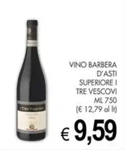 PrestoFresco Vino Barbera d'Asti Superiore I Tre Vescovi offerta