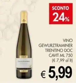 PrestoFresco Vino Gewurztraminer Trentino DOC Cavit offerta
