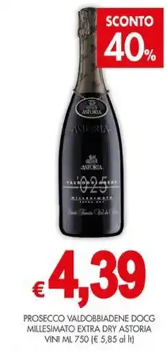 PrestoFresco Prosecco Valdobbiadene DOCG Millesimato Extra Dry Astoria offerta