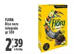 Rossotono Carrefour Riso nero integrale Flora offerta
