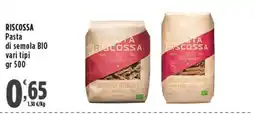 Rossotono Carrefour Pasta Riscossa di semola BIO offerta