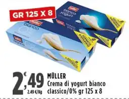 Rossotono Carrefour Müller Crema di yogurt bianco classico offerta