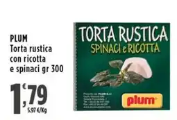 Rossotono Carrefour Torta rustica con ricotta e spinaci Plum offerta