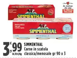 Rossotono Carrefour Simmenthal Carne in scatola classica/menosale offerta