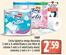 Rossotono Carrefour Carta igienica mega decorata Foxy offerta