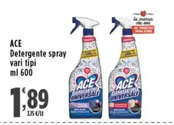 Rossotono Carrefour ACE Detergente spray offerta