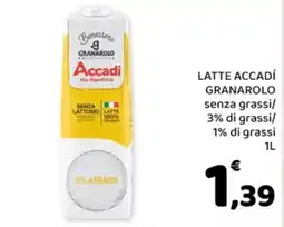 Conad Latte Accadí Granarolo offerta