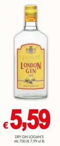 PrestoFresco Dry Gin Logan's offerta