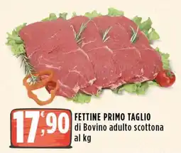 Rossotono Carrefour Fettine primo taglio di Bovino adulto scottona offerta