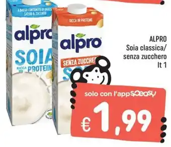 Rossotono Carrefour Alpro Soia classica offerta