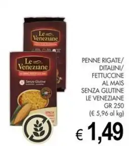 PrestoFresco Penne rigate/ditalini/fettuccine al mais senza glutine le veneziane offerta