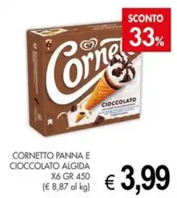PrestoFresco Cornetto panna e cioccolato Algida offerta