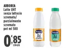 Rossotono Carrefour Arborea Latte UHT senza lattosio scremato/parzialmente scremato offerta