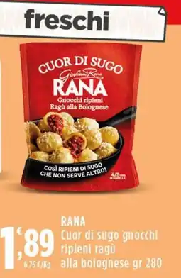 Rossotono Carrefour Rana Cuor di sugo gnocchi ripieni ragù alla bolognese offerta
