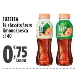 Rossotono Carrefour Fuzetea Tè classico/zero limone/pesca offerta