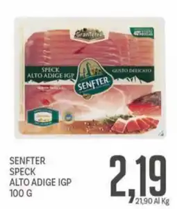Supermercati Piccolo Senfter speck alto adige igp offerta