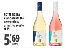Rossotono Carrefour Notte Rossa Vino Salento IGP vermentino/ primitivo rosato offerta