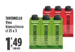 Rossotono Carrefour Vino bianco/rosso Tavernello offerta