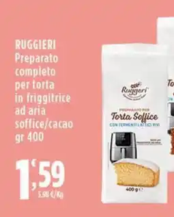 Rossotono Carrefour Ruggieri Preparato completo per torta in friggitrice ad aria soffice/cacao offerta