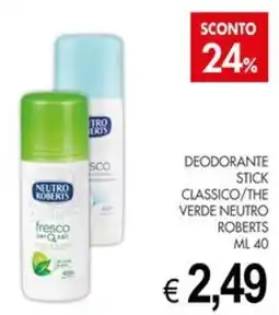 PrestoFresco Deodorante stick classico/the verde neutro roberts offerta