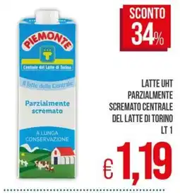 PrestoFresco Latte UHT parzialmente scremato Centrale del Latte di Torino offerta
